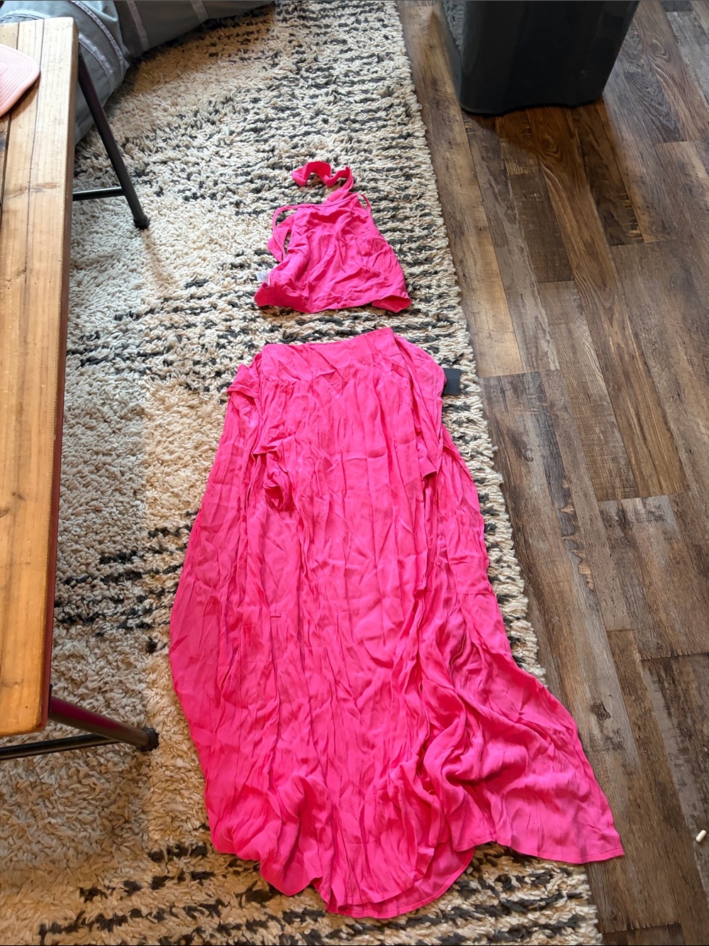 Lulu's Vibrant Pink Two-Piece Maxi Set
